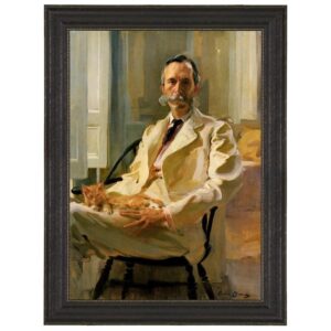 Design Toscano DA3504 35 1/2 Inch Man with Cat 1898 Canvas Replica Painting - Grande