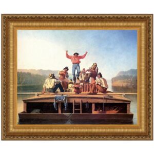 Design Toscano DA3552 27 1/4 Inch Jolly Flatboatmen in Port 1857 Canvas Replica Painting - Medium