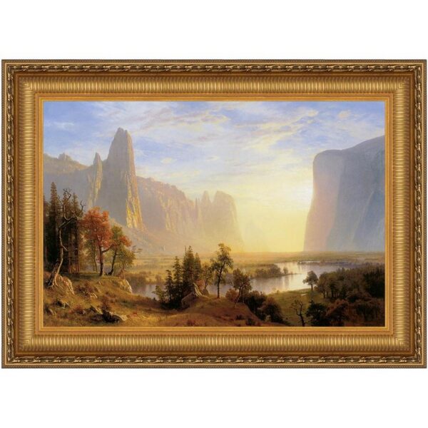 Design Toscano DA3562 28 1/4 Inch Yosemite Valley 1868 Framed Canvas Replica Painting - Medium