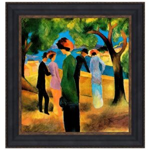 Design Toscano DA3682 21 3/4 Inch Lady in a Green Jacket Framed Canvas Replica Painting - Medium