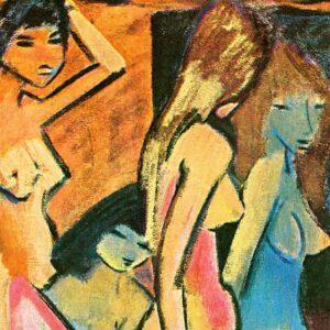 Design Toscano DA3723 28 3/4 Inch Three Nudes Before The Mirror 1912 Canvas Replica Painting - Large