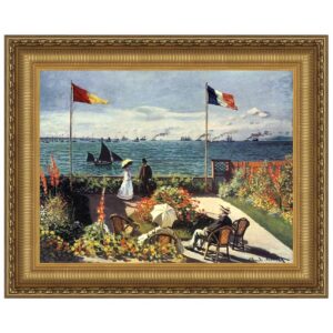 Design Toscano DA3793 37 1/4 Inch The Terrace at Sainte Adresse 1867 Canvas Replica Painting - Large