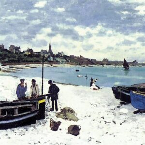 Design Toscano DA3802 29 1/4 Inch Beach at Sainte Adresse 1867 Canvas Replica Painting - Medium