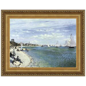 Design Toscano DA3811 17 1/4 Inch Regatta at Sainte Adresse 1867 Canvas Replica Painting - Small