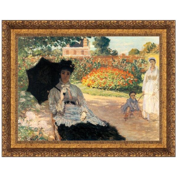 Design Toscano DA3861 15 Inch Camille in The Garden Framed Canvas Replica Painting - Small