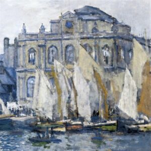 Design Toscano DA3913 36 3/4 Inch The Museum at Le Havre 1873 Canvas Replica Painting - Large