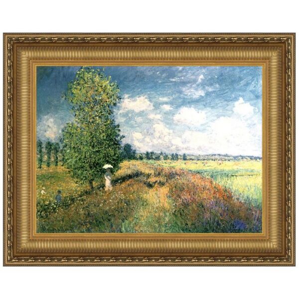 Design Toscano DA3961 17 1/4 Inch The Summer Poppy Field 1875 Canvas Replica Painting - Small