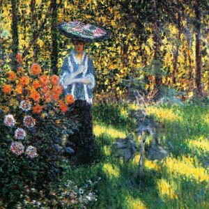 Design Toscano DA3983 37 1/4 Inch Woman with a Parasol in The Garden in Argenteuil 1875 Canvas Replica Painting - Large