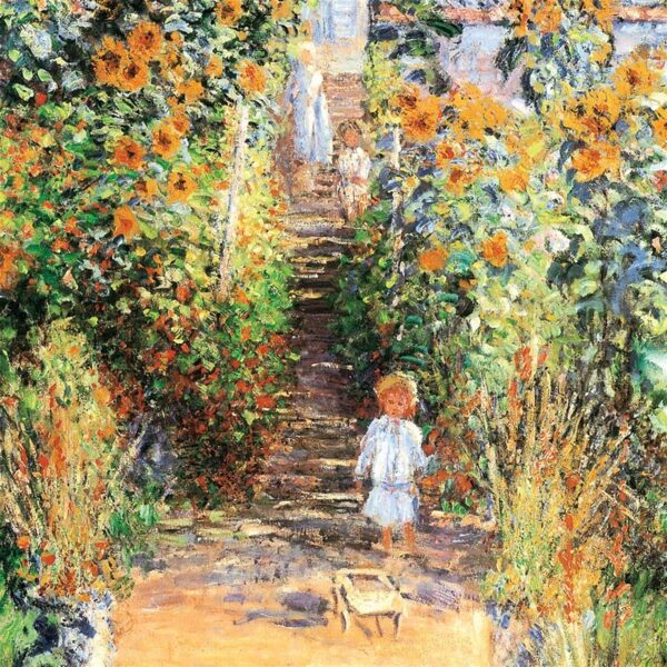 Design Toscano DA4042 22 1/2 Inch The Artists Garden at Vetheuil 1880 Canvas Replica Painting - Medium