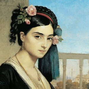 Design Toscano DA4291 15 1/4 Inch Woman of The Orient 1840 Canvas Replica Painting - Small