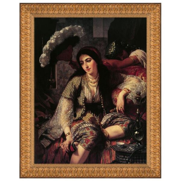 Design Toscano DA4364 37 1/2 Inch Algerian Woman and Her Slave Framed Canvas Replica Painting - Grande