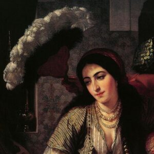 Design Toscano DA4364 37 1/2 Inch Algerian Woman and Her Slave Framed Canvas Replica Painting - Grande