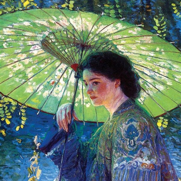 Design Toscano DA4632 19 1/2 Inch The Green Parasol 1909 Canvas Replica Painting - Medium