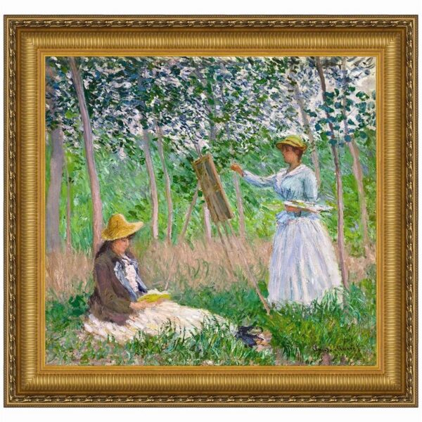 Design Toscano DA4722 30 1/4 Inch in The Woods at Giverny with Hosched Sisters 1887 Canvas Replica Painting - Medium