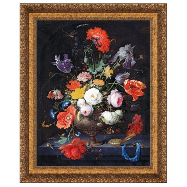 Design Toscano DA4851 16 Inch Still Life with Flowers and A Watch 1679 Canvas Replica Painting - Small