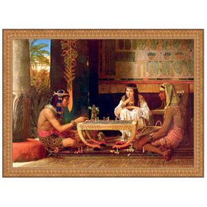 Design Toscano DA5022 35 1/2 Inch Egyptian Chess Players 1865 Canvas Replica Painting - Medium