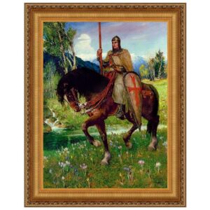 Design Toscano DA5082 24 1/4 Inch Parsifal in Quest of The Holy Grail 1912 Canvas Replica Painting - Medium