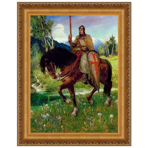 Design Toscano DA5081 16 1/4 Inch Parsifal in Quest of The Holy Grail 1912 Canvas Replica Painting - Small