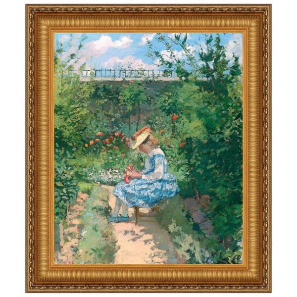 Design Toscano DA5204 43 1/4 Inch Jeanne in The Garden Pontoise 1872 Canvas Replica Painting - Grande