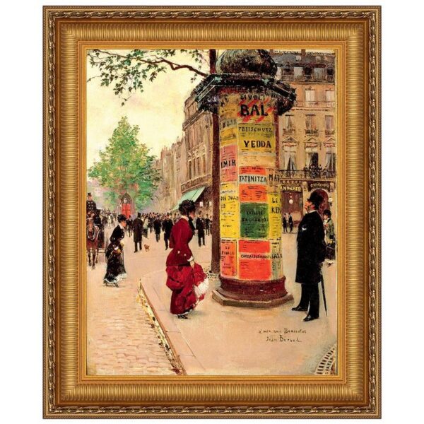 Design Toscano DA5241 16 1/4 Inch Paris Kiosk 1880-84 Canvas Replica Painting - Small