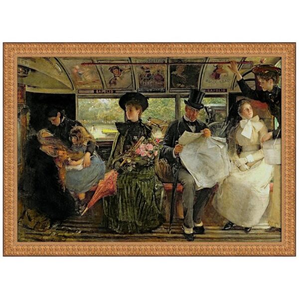 Design Toscano DA5271 19 1/2 Inch The Bayswater Omnibus 1895 Canvas Replica Painting - Small