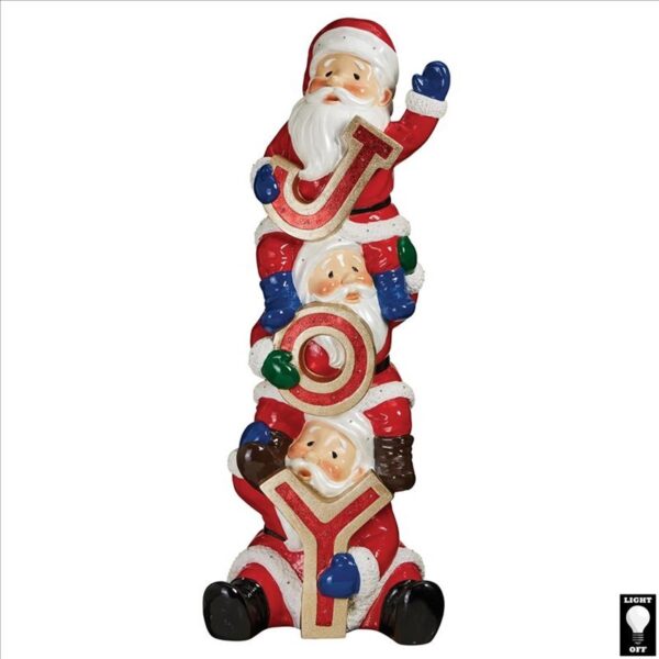 Design Toscano DB383105 24 Inch Stacked Santas Illuminated Statue