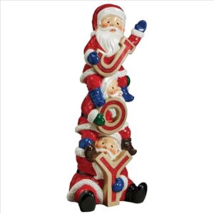 Design Toscano DB383105 24 Inch Stacked Santas Illuminated Statue