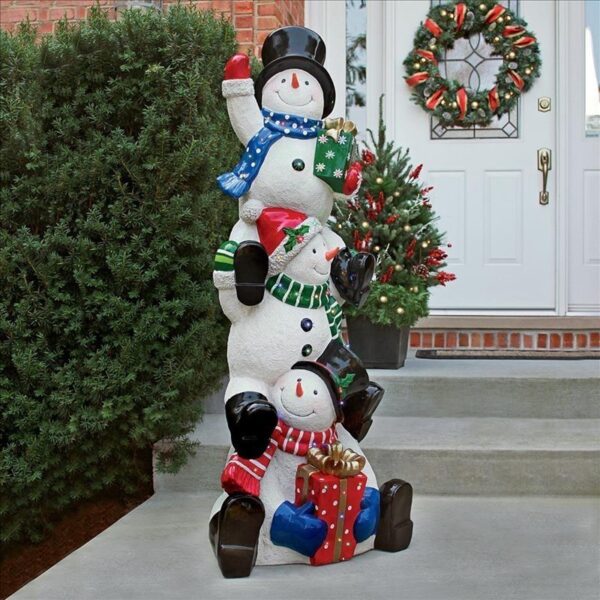 Design Toscano DB383115 22 Inch Stacked Snowman LED Illuminated Statue