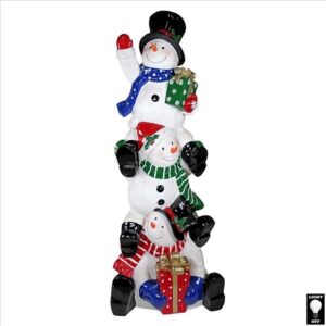 Design Toscano DB383115 22 Inch Stacked Snowman LED Illuminated Statue