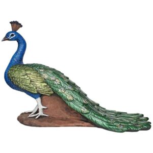 Design Toscano DB383117 20 Inch Regal Peacock Statue, Medium