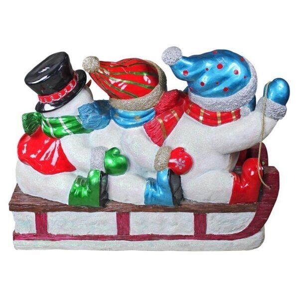 Design Toscano DB477040 16 Inch Illuminated Snowmen on Sled Statue