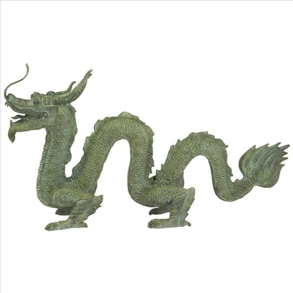 Design Toscano DK1373 29 Inch Asian Dragon of The Grand Temple Cast Bronze Garden Statue