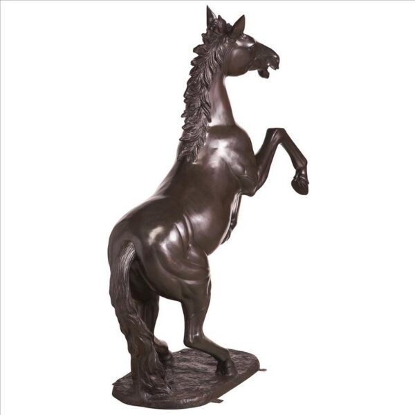 Design Toscano DK1997 19 1/2 Inch Unbridled Spirit Rearing Horse Cast Bronze Garden Statue