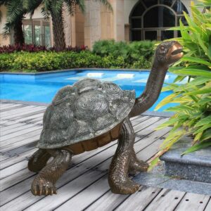 Design Toscano DK2188 51 Inch The Curious Tortoise Cast Bronze Turtle Garden Statue