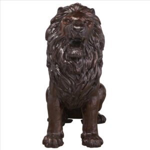 Design Toscano DK25051 19 1/2 Inch Sentinel Lion Cast Bronze Garden Statue - Left