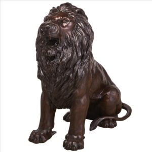 Design Toscano DK25052 19 1/2 Inch Sentinel Lion Cast Bronze Garden Statue - Right