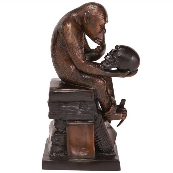 Design Toscano DK2602 8 Inch Darwin S Ape Thinker Cast Bronze Statue