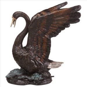 Design Toscano DK2682 31 1/2 Inch Grace and Beauty Grand Swan Cast Bronze Garden Statue