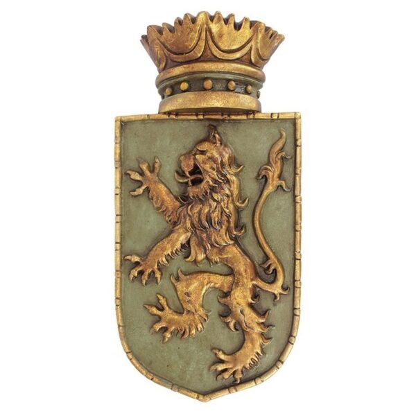 Design Toscano EU1040 7 Inch Medieval Rampant Lion Shield Plaque