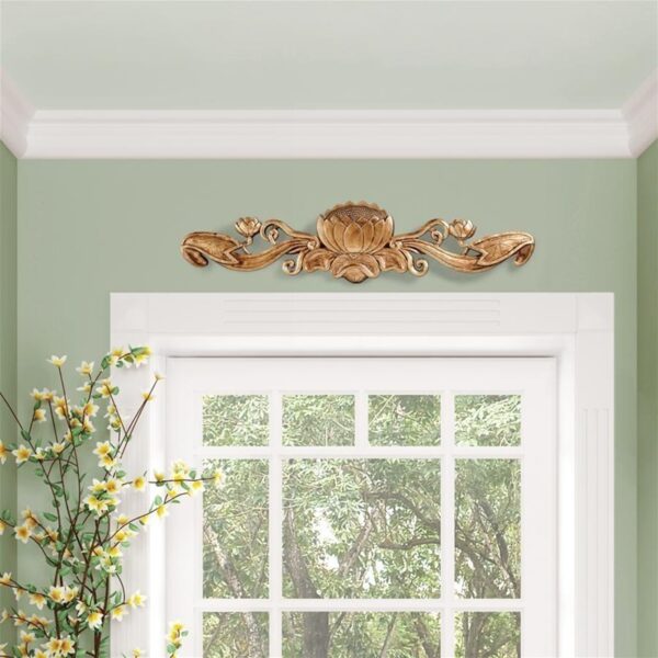 Design Toscano EU34876 30 Inch De Velde Water Lily Pediment