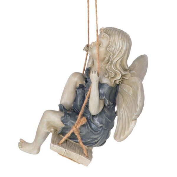 Design Toscano EU42046 7 1/2 Inch Summertime Fairy on a Swing Statue