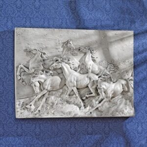 Design Toscano EU6701 34 1/2 Inch Wild Horse Stampede Frieze