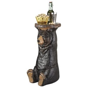 Design Toscano EU8985 11 Inch Forest Bear Pedestal Table - Black