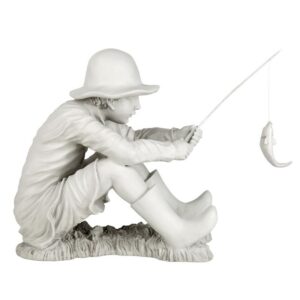 Design Toscano EU9288 10 1/2 Inch Gone Fishing Fisherman Statue