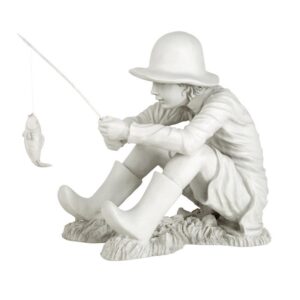 Design Toscano EU9288 10 1/2 Inch Gone Fishing Fisherman Statue