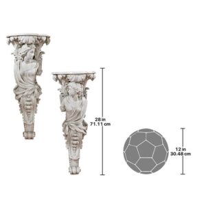 Design Toscano EU933571 11 1/2 Inch French Baroque Caryatids, Set of 2