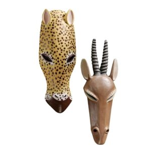 Design Toscano EU934910 5 Inch Set of Gemsbok and Jaguar Mask