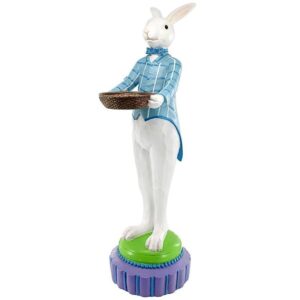 Design Toscano EU9355 8 1/2 Inch Stading Rabbit Butler with Bowl