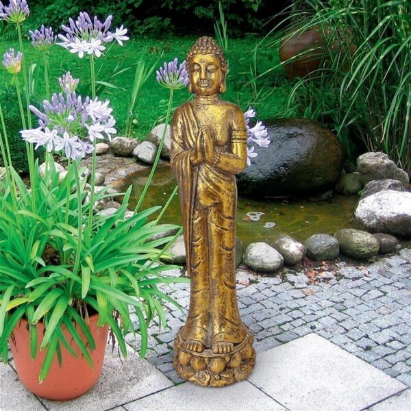 Design Toscano FU13264 7 Inch Standing Golding Buddha Statue