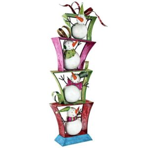 Design Toscano FU71801 11 Inch Stacks of Christmas Sowmen Statue